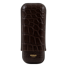 Bosquet CIGAR CASE TL - CROCO - 2 CIGARS - BROWN