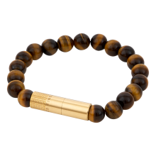 Les fines lames PUNCH BRACELET SOLO - BRASS - TIGER EYE - S