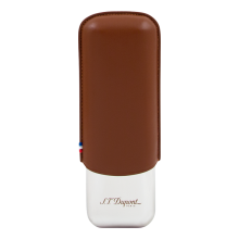 St dupont METAL BASE CIGAR CASE - BROWN- 2 CIGARE