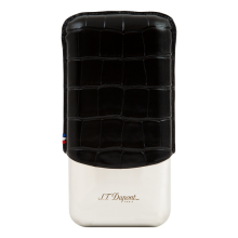 St dupont METAL BASE CIGAR CASE - CROCO BLACK - 3 CIGARE